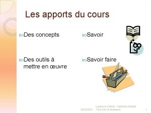 Les apports du cours Des concepts outils mettre