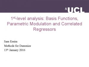 1 stlevel analysis Basis Functions Parametric Modulation and