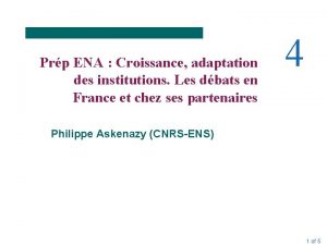 Prp ENA Croissance adaptation des institutions Les dbats