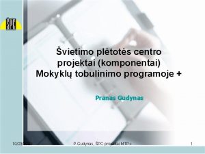 vietimo pltots centro projektai komponentai Mokykl tobulinimo programoje