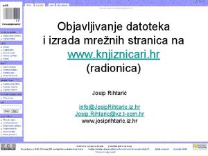 Objavljivanje datoteka i izrada mrenih stranica na www