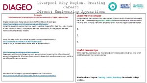 Liverpool City Region Creating Careers Diageo Engineering Apprentices