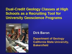 DualCredit Geology Classes at High Schools as a
