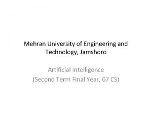 Mehran University of Engineering and Technology Jamshoro Artificial