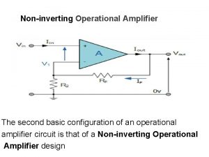 Noninverting Operational Amplifier The second basic configuration of