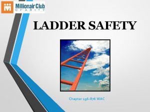 LADDER SAFETY Chapter 296 876 WAC Learning Objectives