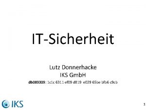 ITSicherheit Lutz Donnerhacke IKS Gmb H db 089309