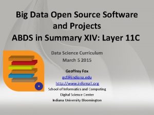 Big Data Open Source Software and Projects ABDS