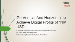 XMU v China Go Vertical And Horizontal to
