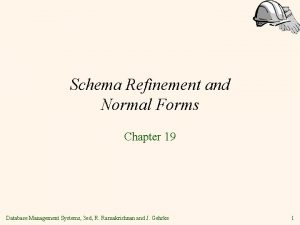 Schema Refinement and Normal Forms Chapter 19 Database