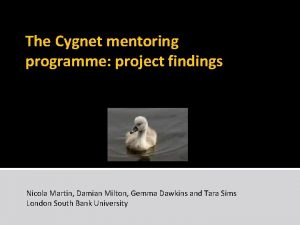 The Cygnet mentoring programme project findings Nicola Martin