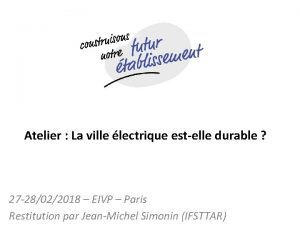 Atelier La ville lectrique estelle durable 27 28022018