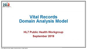 Vital Records Domain Analysis Model HL 7 Public