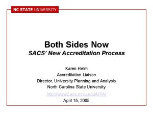 Both Sides Now SACS New Accreditation Process Karen