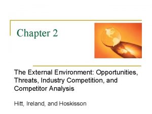 Chapter 2 The External Environment Opportunities Threats Industry