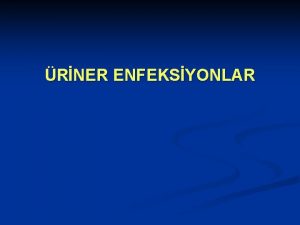 RNER ENFEKSYONLAR Epidemiyoloji Hastane dnda solunum yolundan sonra