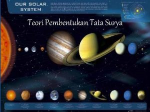 Teori Pembentukan Tata Surya A TEORI NEBULA B