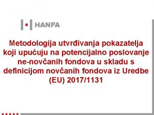 Metodologija utvrivanja pokazatelja koji upuuju na potencijalno poslovanje