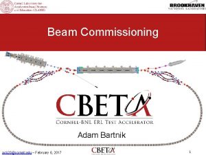 Page Headline Beam Commissioning Adam Bartnik acb 20cornell