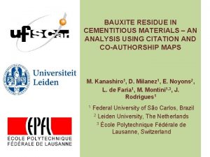 BAUXITE RESIDUE IN CEMENTITIOUS MATERIALS AN ANALYSIS USING