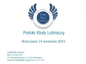 Polski Klub Lotniczy Warszawa 14 wrzenia 2015 Polski