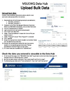 MSUEWQ Data Hub Upload Bulk Data Upload test