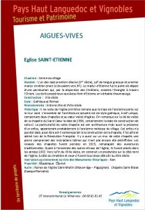 AIGUESVIVES Eglise SAINTETIENNE Situation Centre du village Vocable