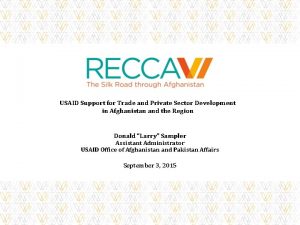 USAID Support for Trade and Private Sector Development