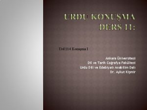 Urd 114 Konuma I Ankara niversitesi Dil ve