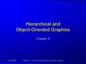 Hierarchical and ObjectOriented Graphics Chapter 8 CS 480680