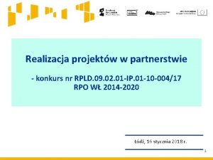 Realizacja projektw w partnerstwie konkurs nr RPLD 09