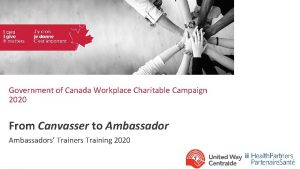 Government of Canada Workplace Charitable Campaign 2020 From