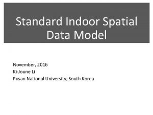 Standard Indoor Spatial Data Model November 2016 KiJoune