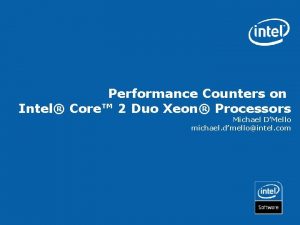 Performance Counters on Intel Core 2 Duo Xeon