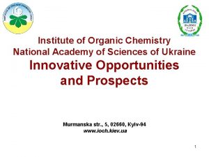 Institute of Organic Chemistry National Academy of Sciences