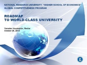 NATIONAL RESEARCH UNIVERSITY HIGHER SCHOOL OF ECONOMICS GLOBAL