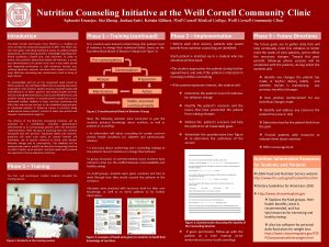 Nutrition Counseling Initiative at the Weill Cornell Community