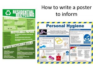 How to write a poster to inform Writing