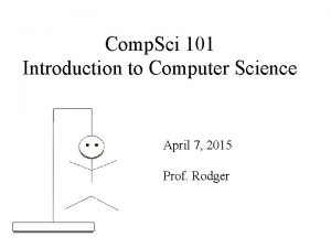 Comp Sci 101 Introduction to Computer Science April