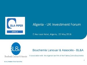 Algeria UK Investment Forum El Aurrassi Hotel Algeria