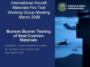 International Aircraft Materials Fire Test Working Group Meeting