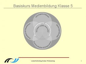 Basiskurs Medienbildung Klasse 5 Lehrerfortbildung BadenWrttemberg 1 Basiskurs