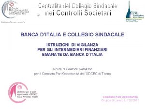 Ente pubblico non economico BANCA DITALIA E COLLEGIO