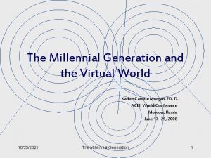 The Millennial Generation and the Virtual World Kathie