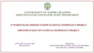 GOVERNMENT OF ANDHRA PRADESH GROUND WATER AUDIT DEPARTMENT