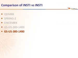 Comparison of INSTI vs INSTI QDMRK SPRING2 ONCEMRK