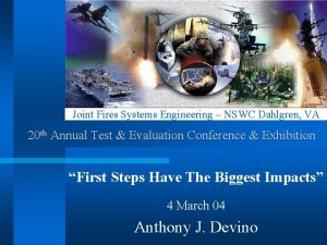 Joint Fires Systems Engineering NSWC Dahlgren VA 20