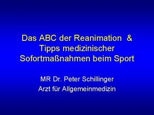 Das ABC der Reanimation Tipps medizinischer Sofortmanahmen beim