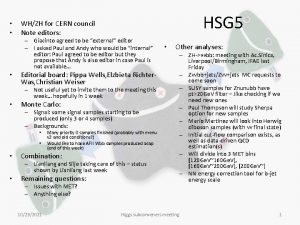 HSG 5 WHZH for CERN council Note editors