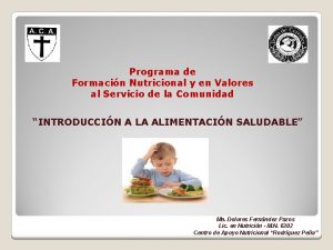 Programa de Formacin Nutricional y en Valores al